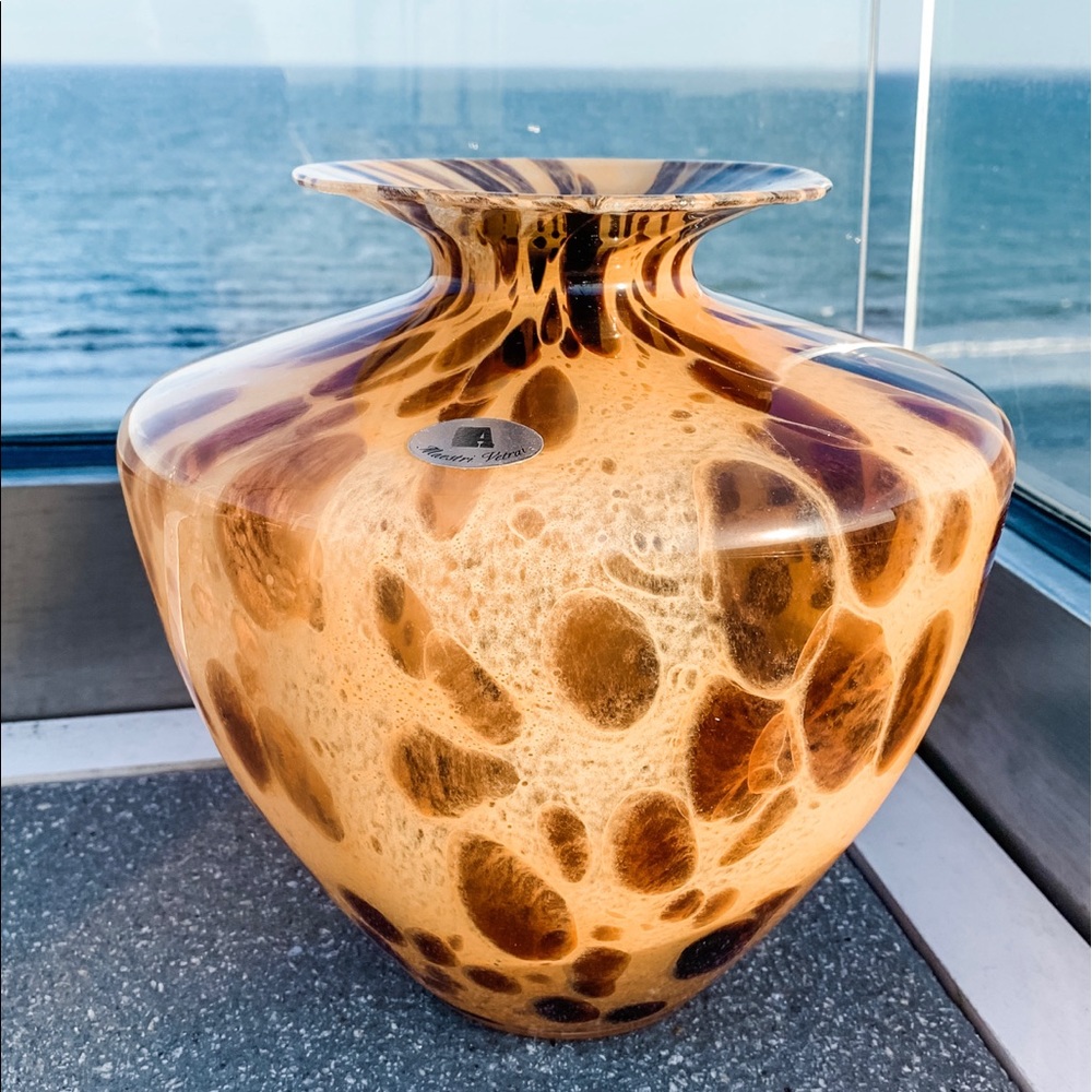 Vintage Maestri Vetrai Mouth blown glass vase L - Picture 7 of 8